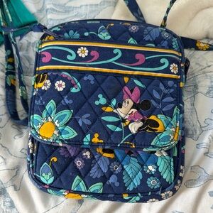 Vera Bradley Navy and Teal Minnie Mouse Crossbody Bag